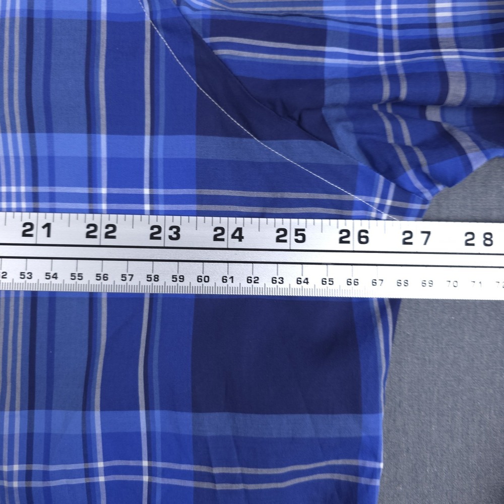Ralph Lauren Classic Fit Shirt Mens 2XL Blue Plaid Cotton Stretch Long Sleeve - Picture 7 of 10
